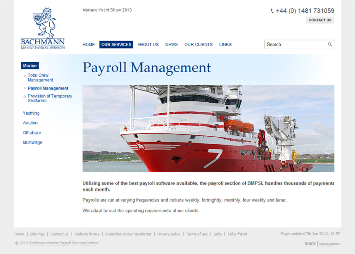 Bachmann Marine Payroll Services Regular page
