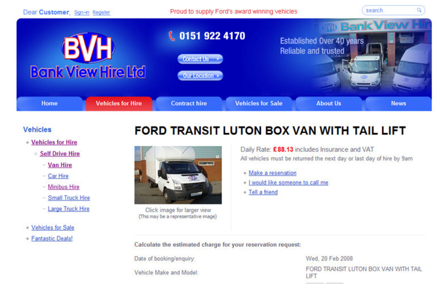 Bank View Hire Van hire