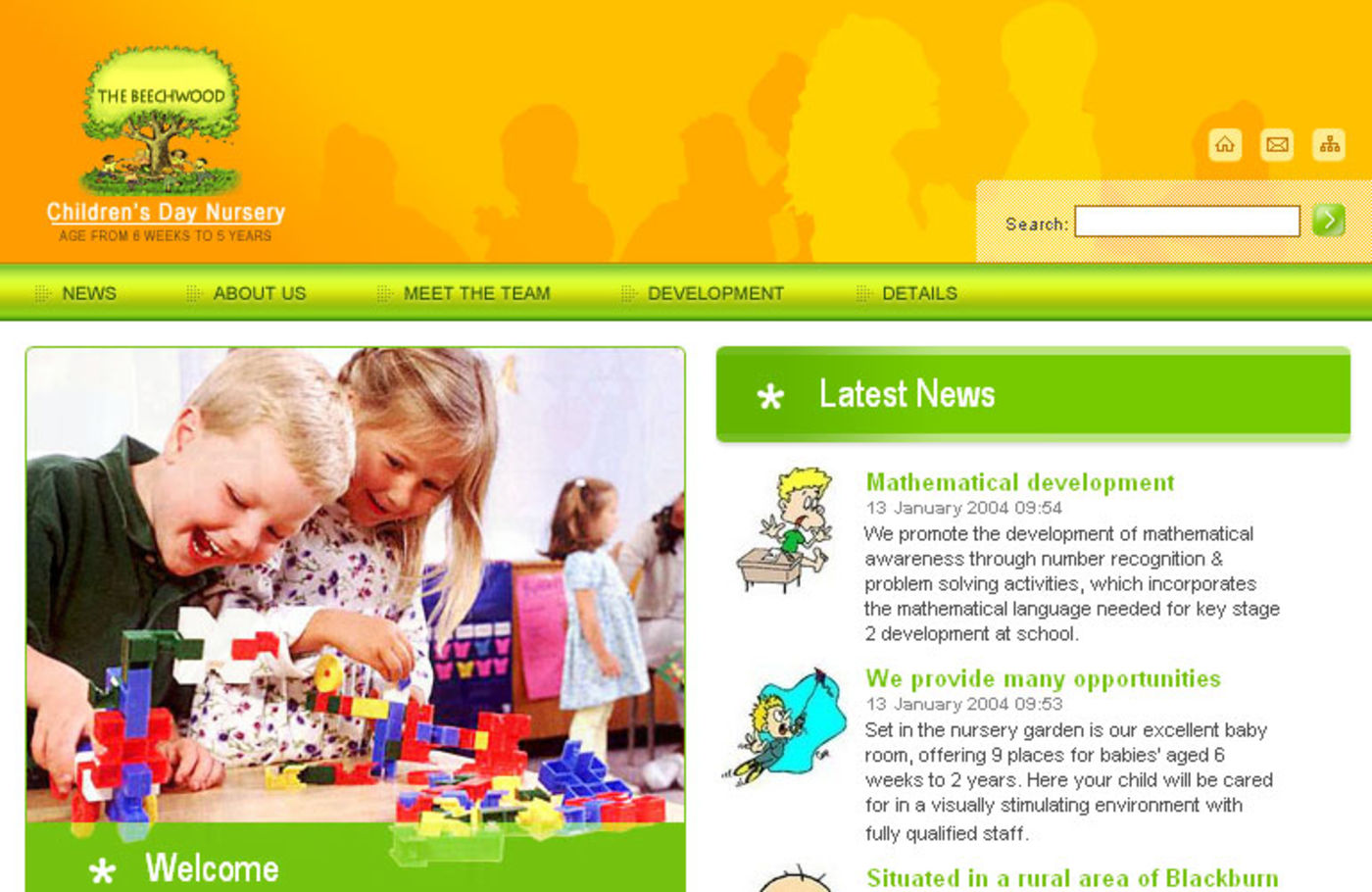Beechwood Childrens Nursery Homepage header