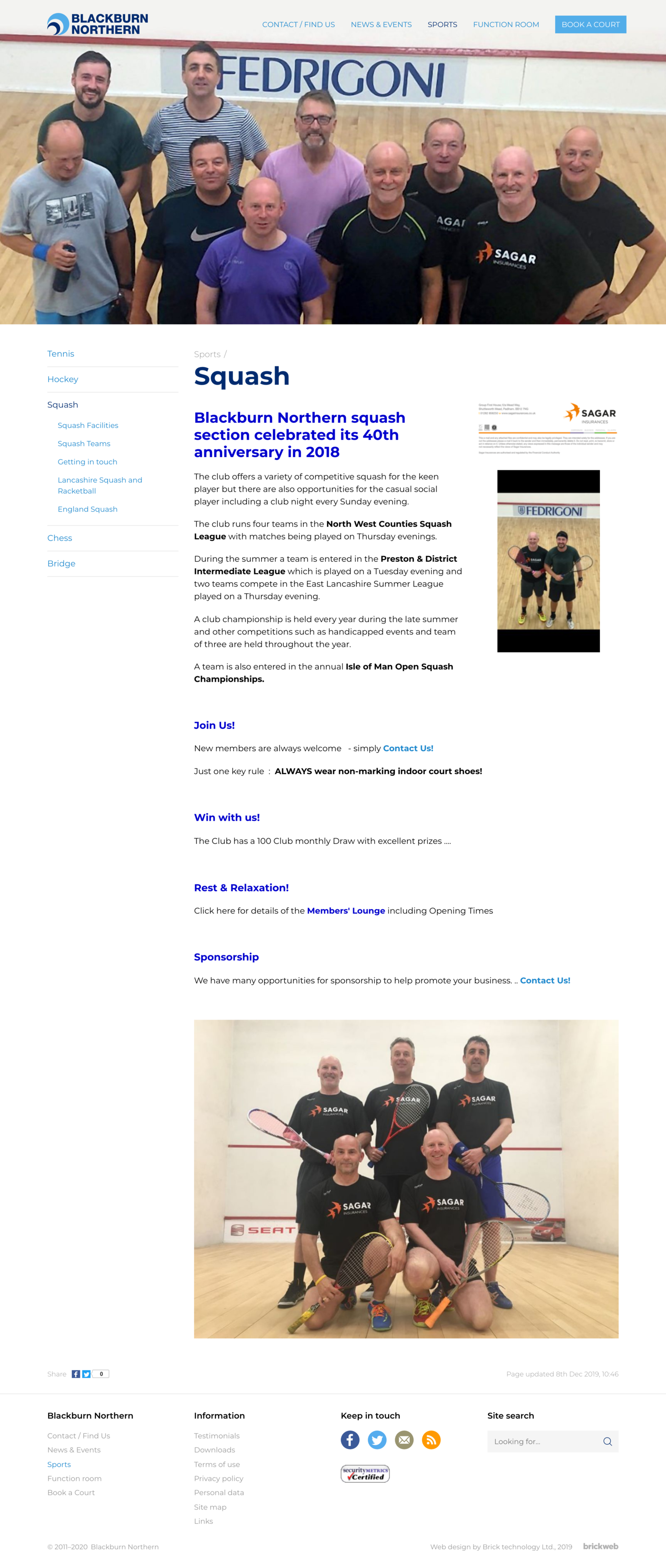 Blackburn Northern Sports Club Squash