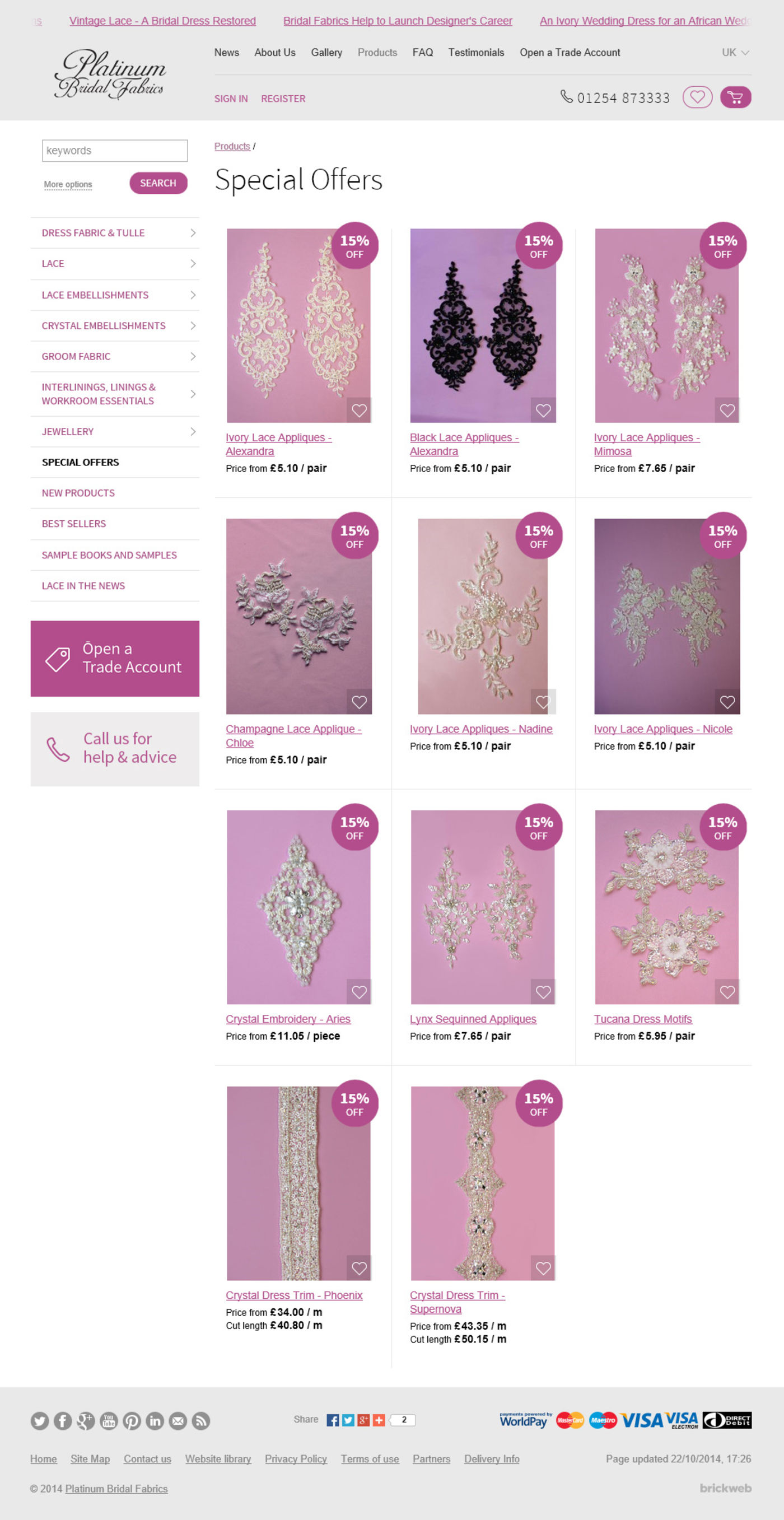 Bridal Fabrics (2014) Products