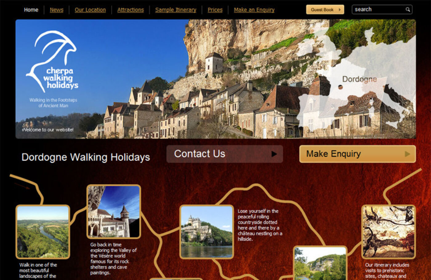 Cherpa Walking Holidays Homepage header