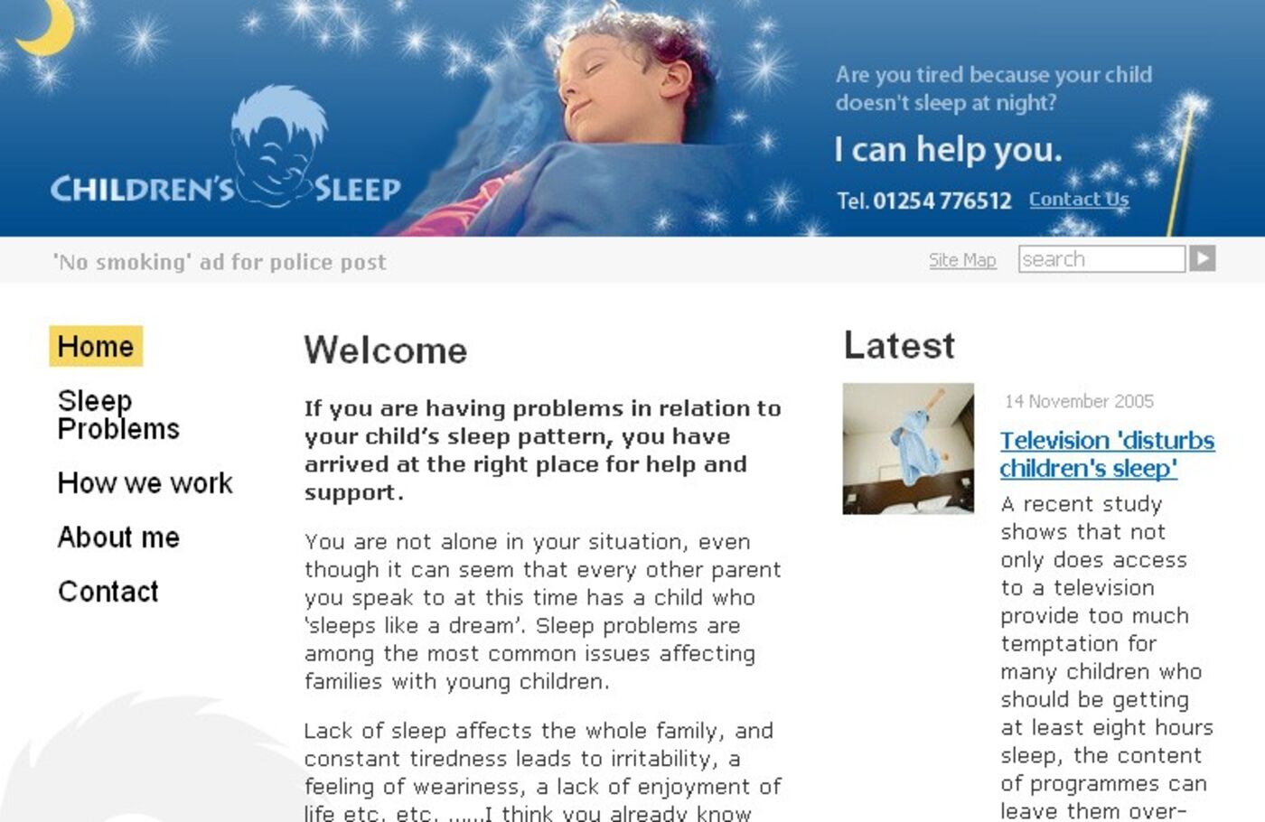 Childrens Sleep Homepage header