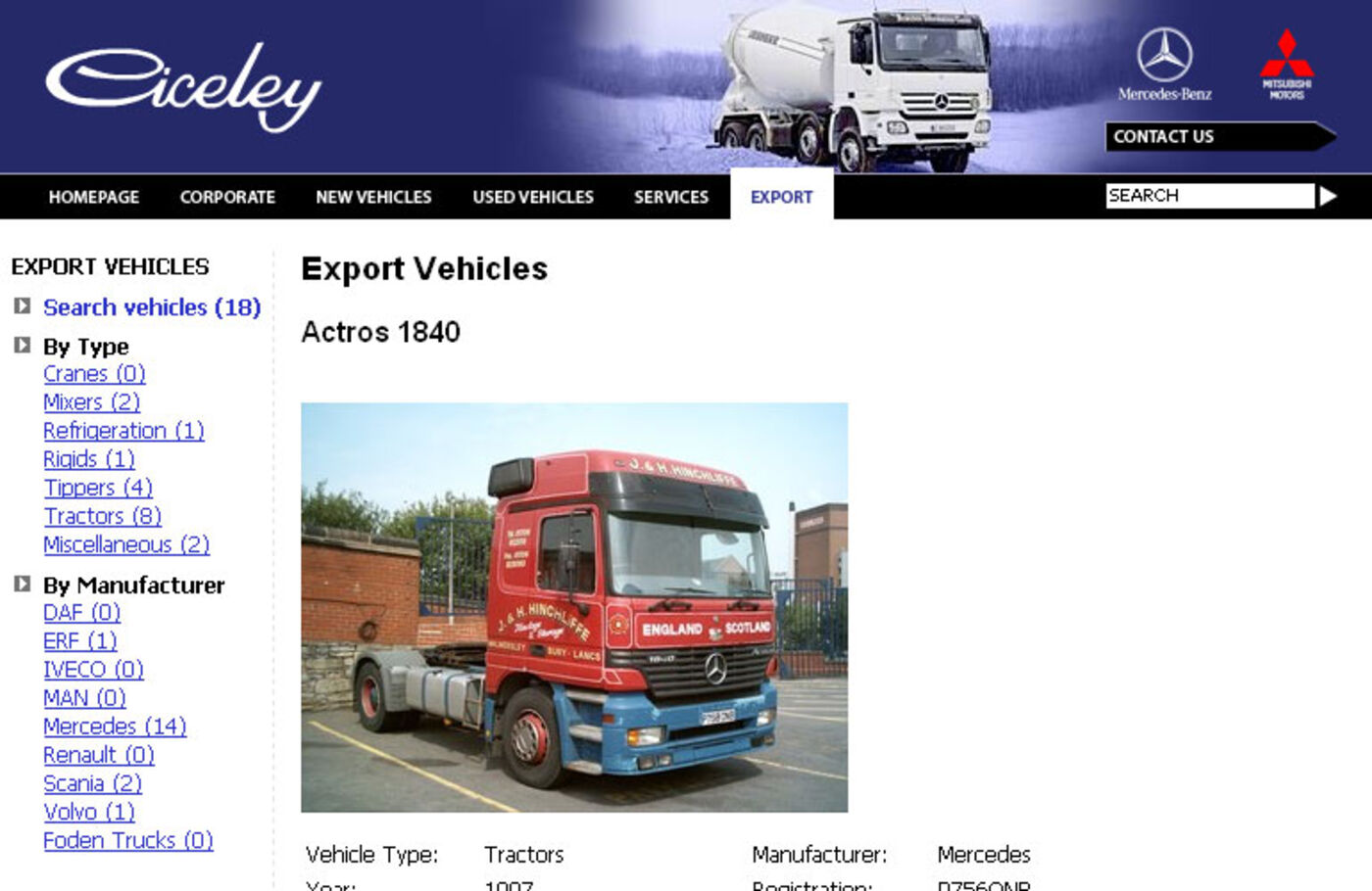 Ciceley Export vehicle