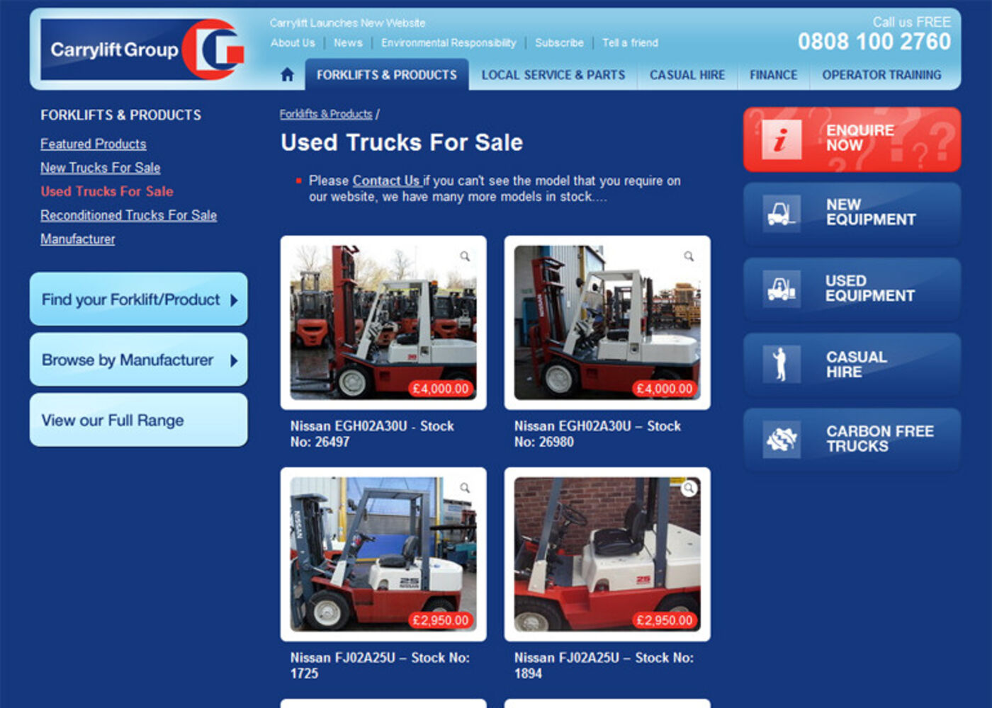 The Carrylift Group (2006) Products page
