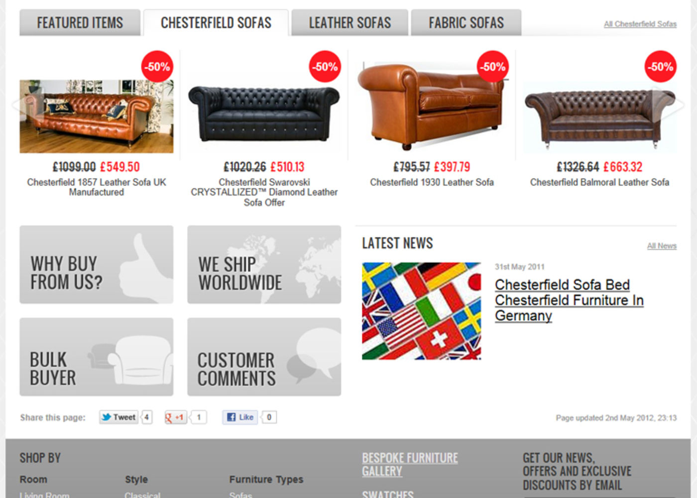 Designer Sofas 4U (2008) Homepage index