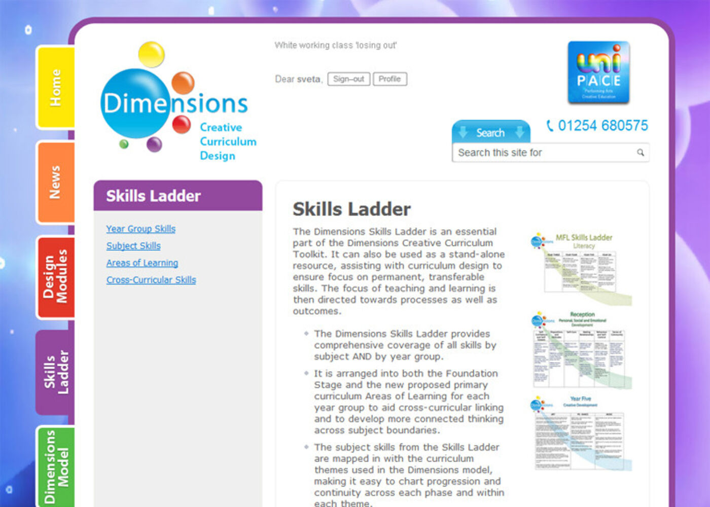 Dimensions Creative Curriculum Regular page