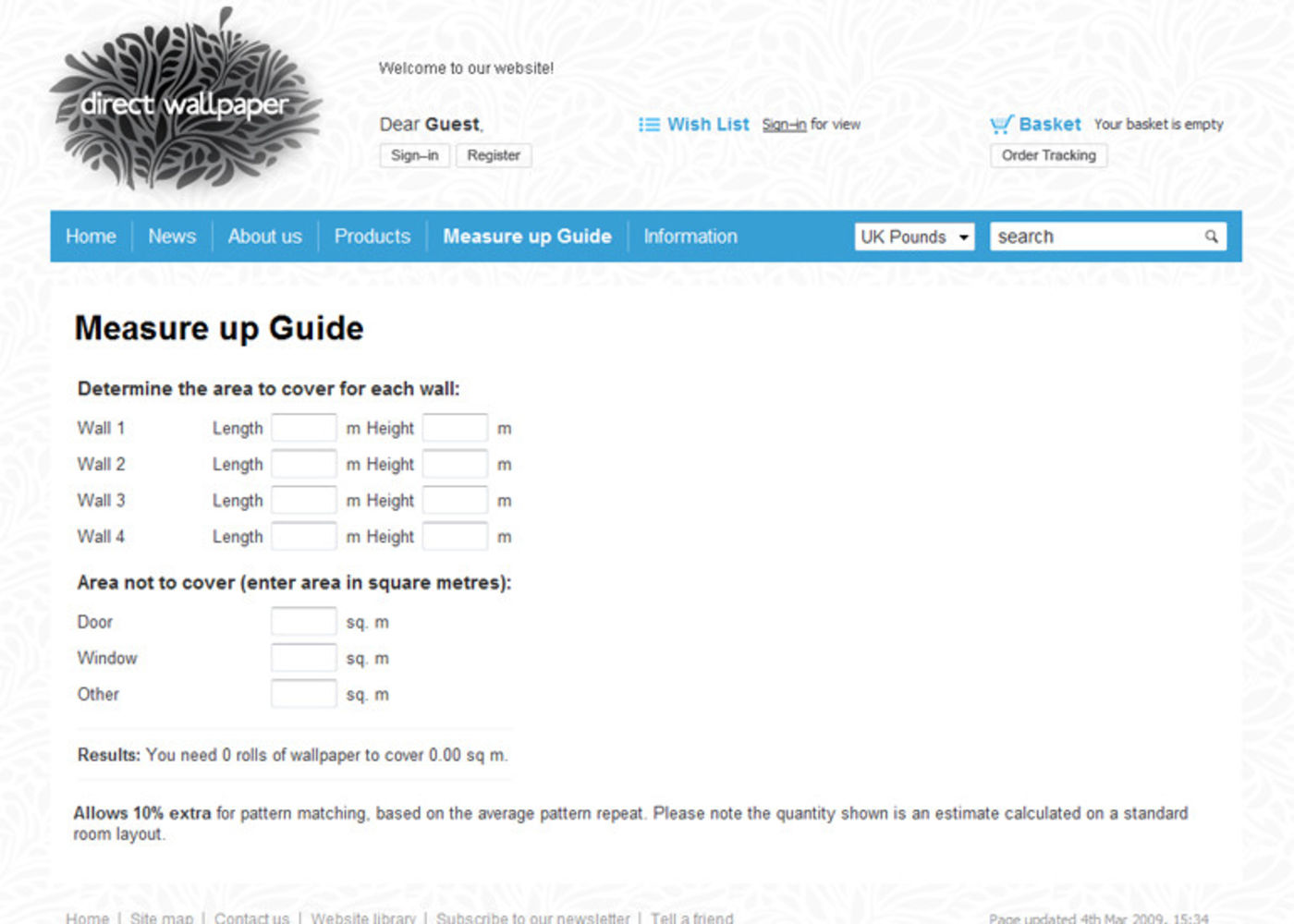 Direct Wallpaper Measure up Guide