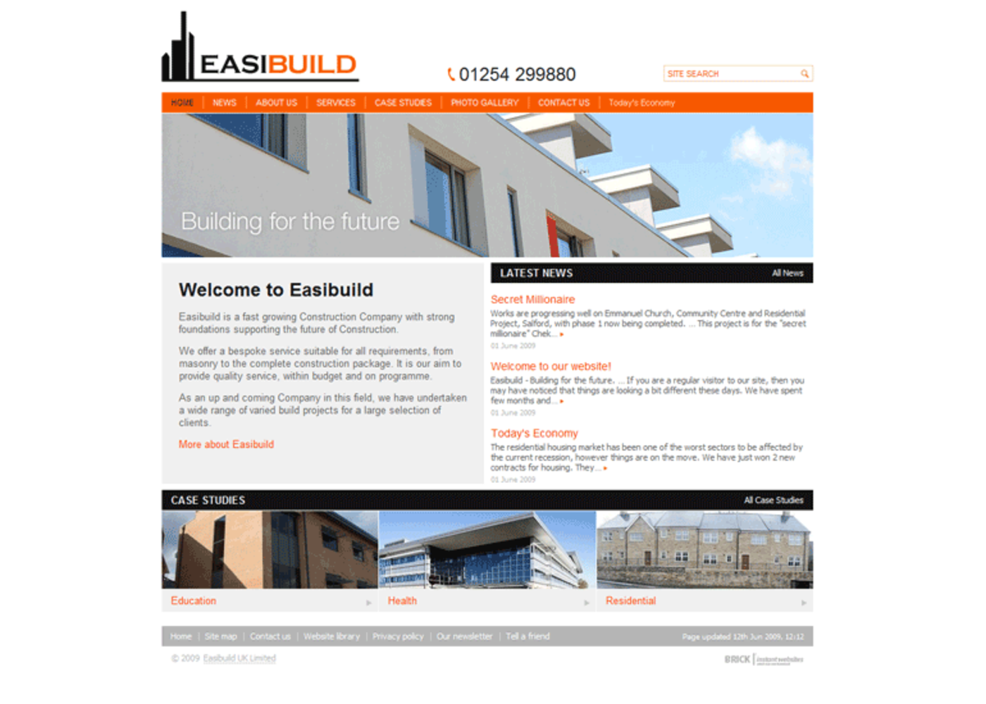 Easibuild Home page