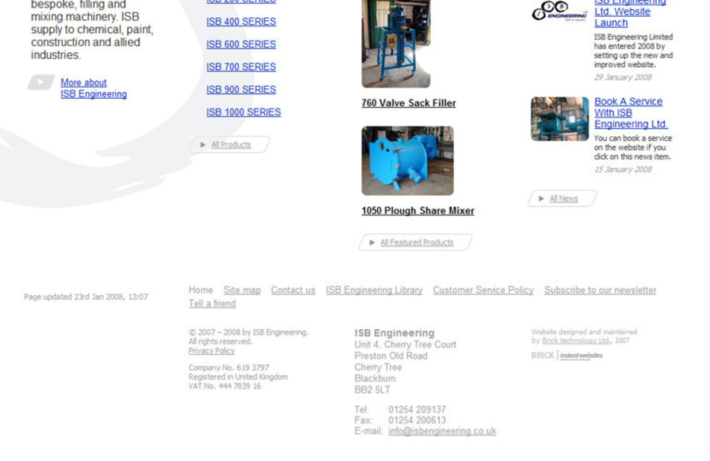 ISB Engineering Homepage footer