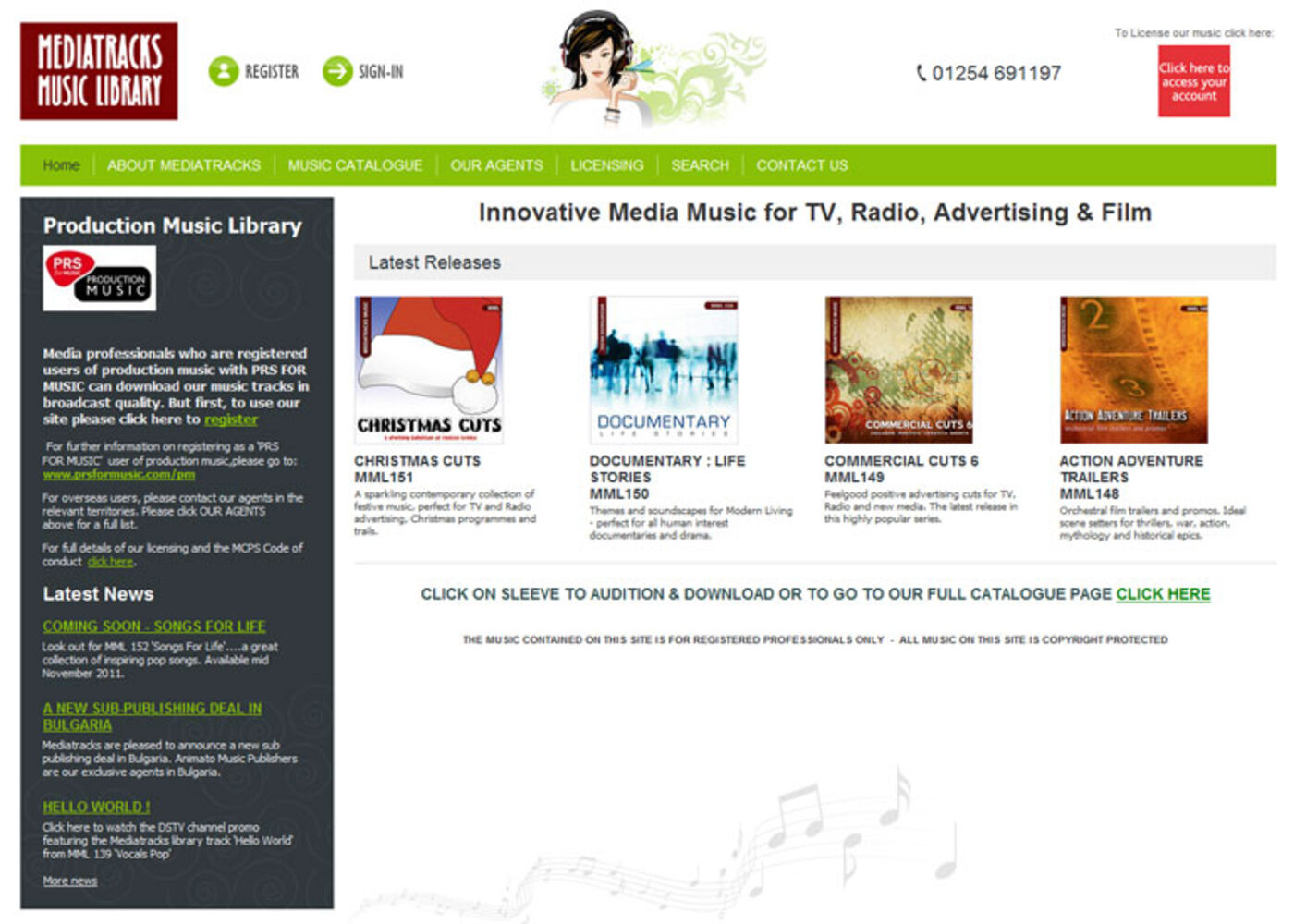 MediaTracks Homepage header