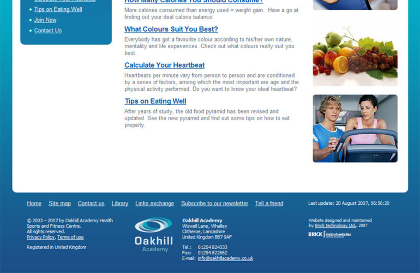 Oakhill Academy Page footer