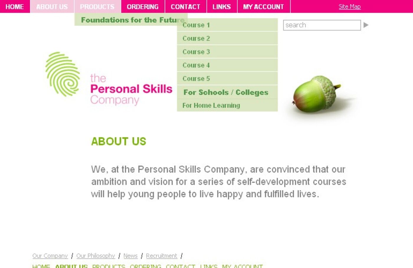 Personal Skills Menu