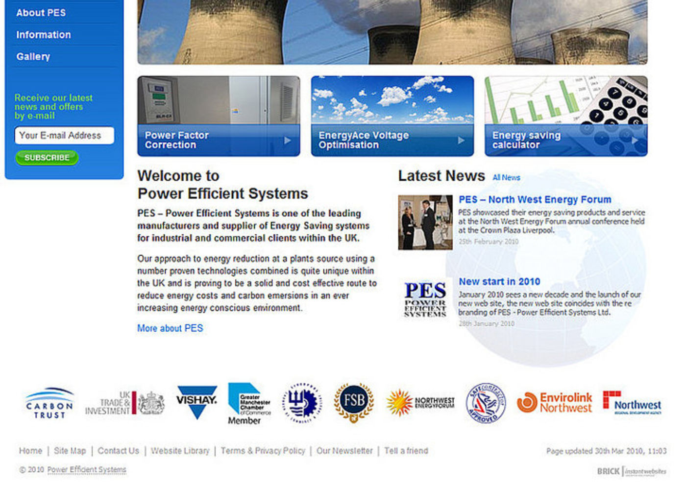Power Efficient Systems Homepage footer