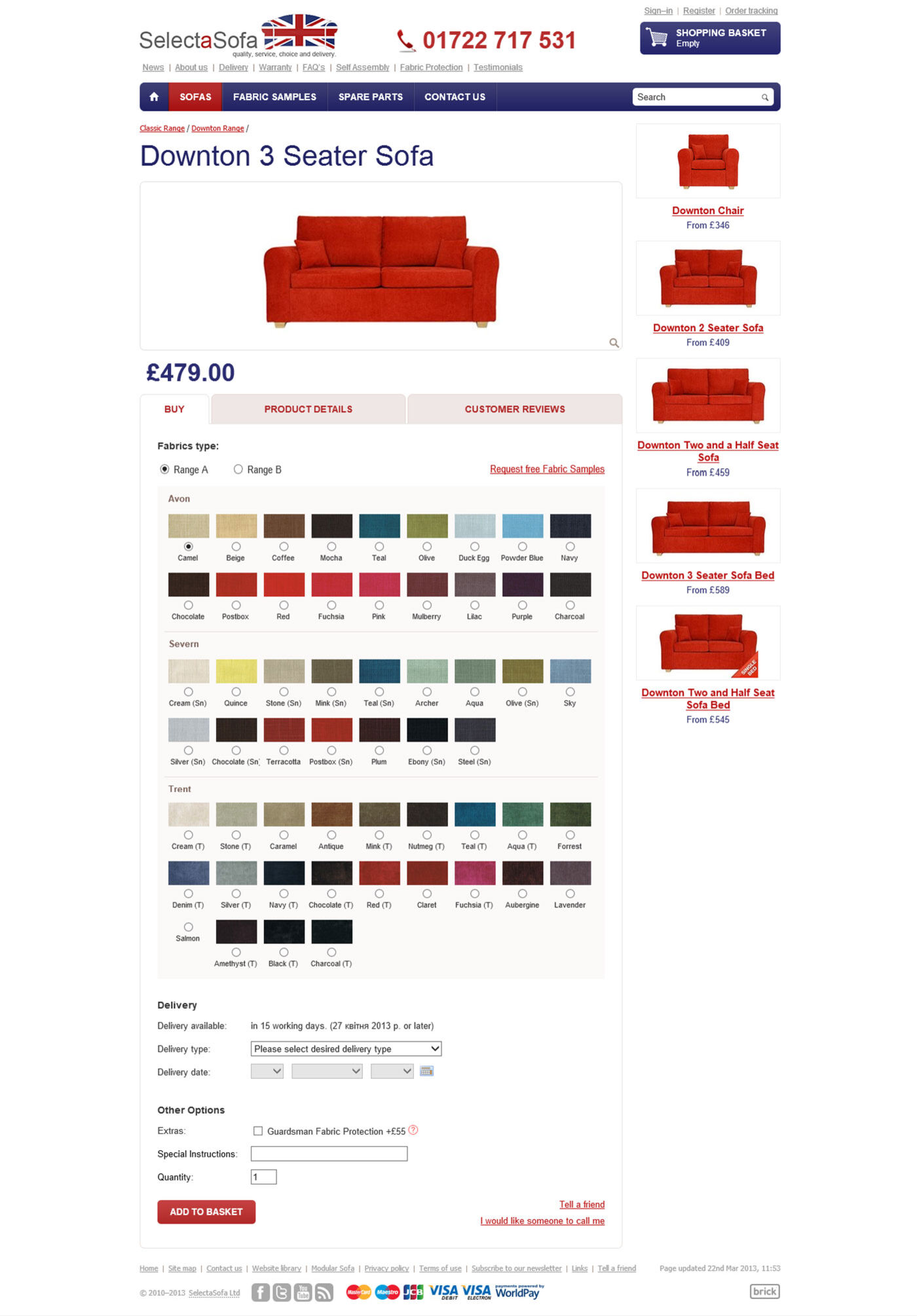 Select a Sofa Product