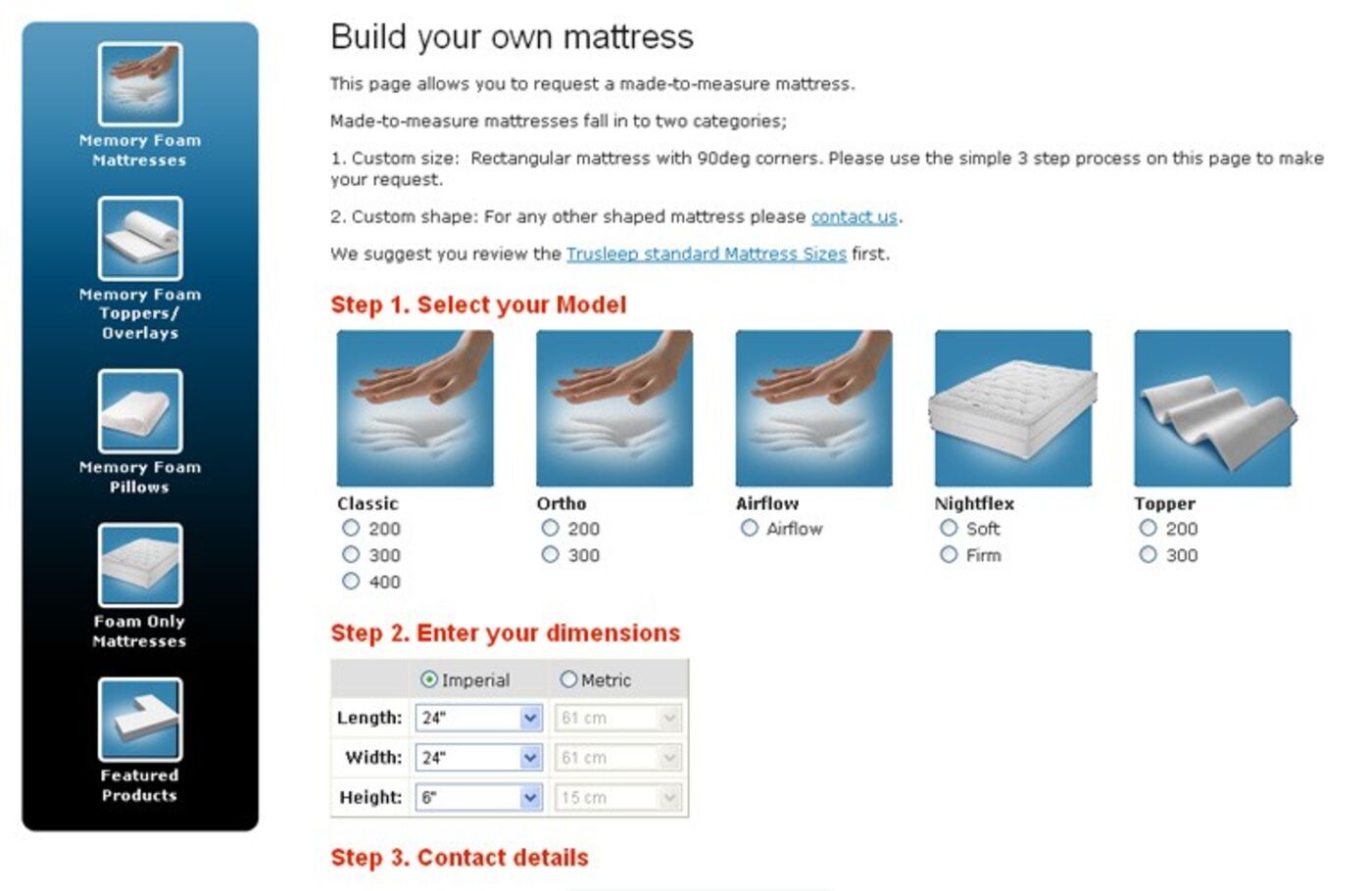 TruSleep (2006) Build your own matress