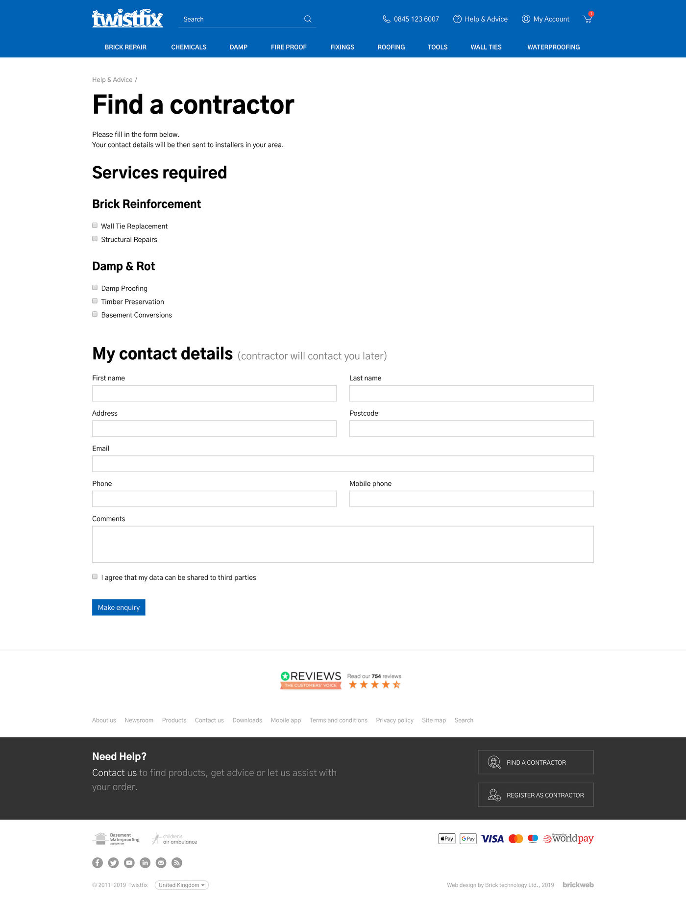 Twistfix Find Contractor