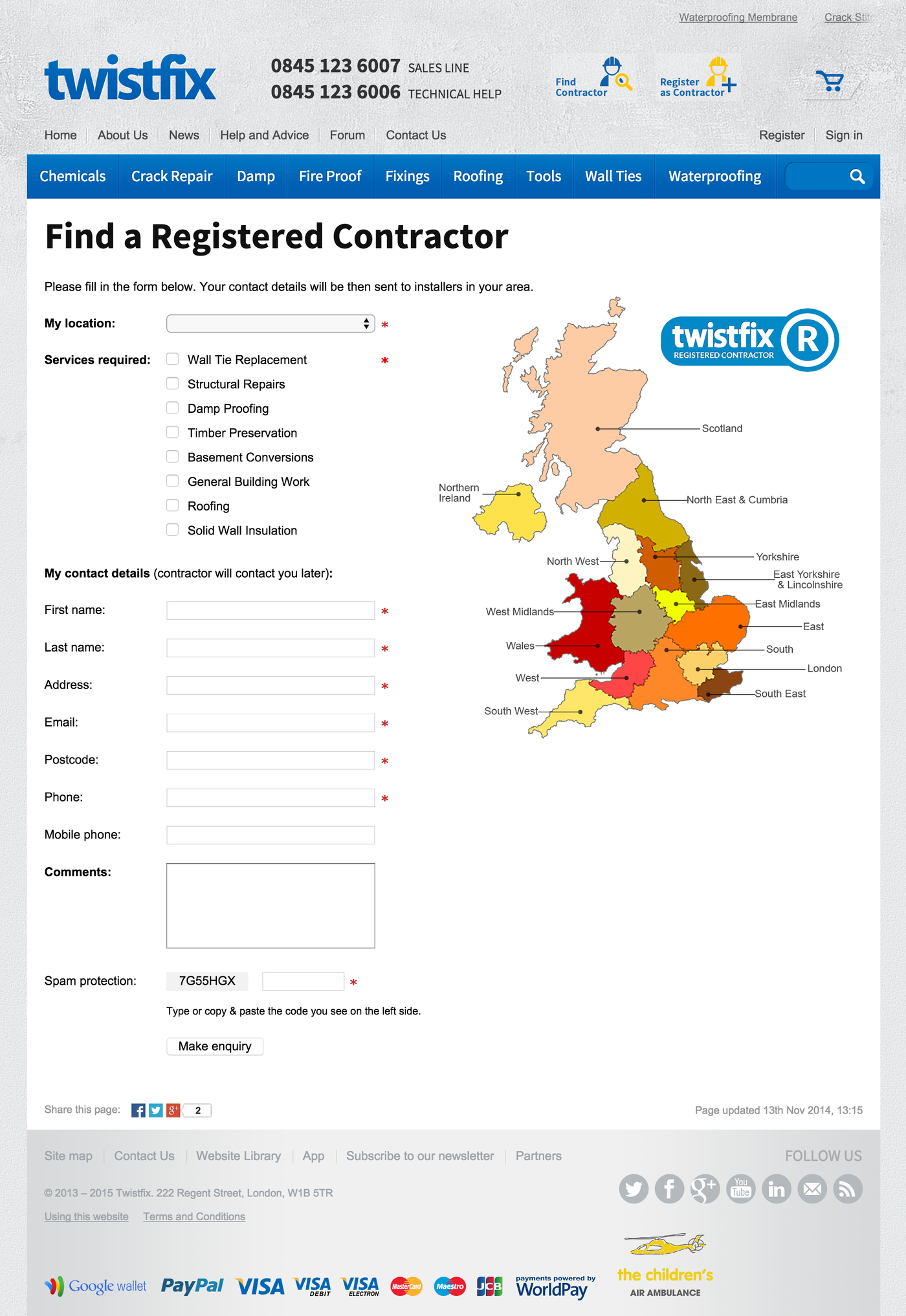 Twistfix (2013) Find a contractor